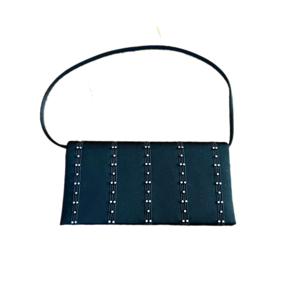 Franchi mini satin purse handbag black color  USED